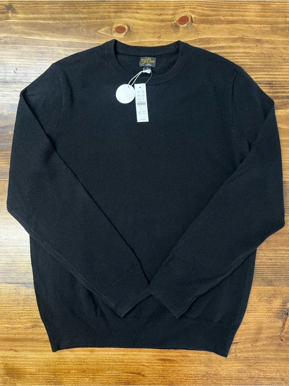 J. Crew Men’s Cashmere crewneck sweater in Black Size Medium NWT